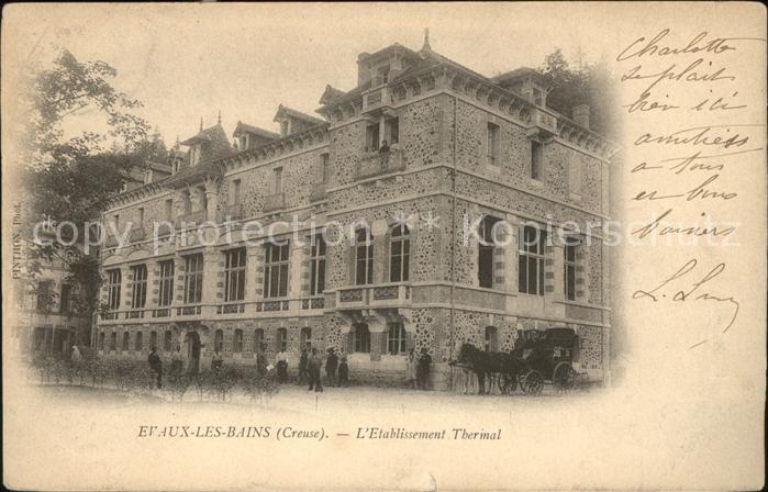 Evaux-les-Bains Etablissement Thermal Pferdekutsche
