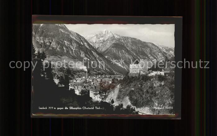 Landeck Tirol Panorama gegen Silberspitze Oberinntal Burg