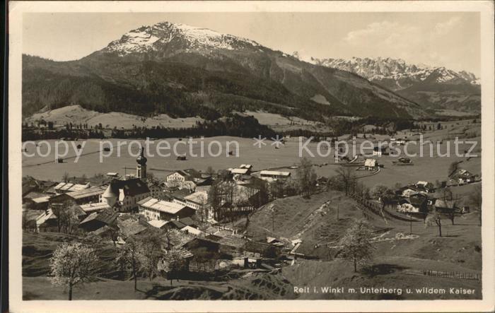 Reit Winkl Gesamtansicht mit Unterberg und Wildem Kaiser Alpenpanorama