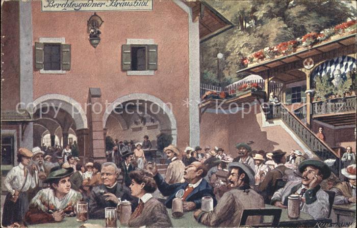 BERCHTESGADEN Bayern Berchtesgadner Braeustuebl Kuenstlerkarte