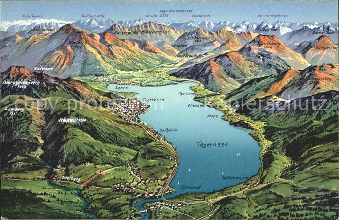 Tegernsee Bayern Panoramakarte