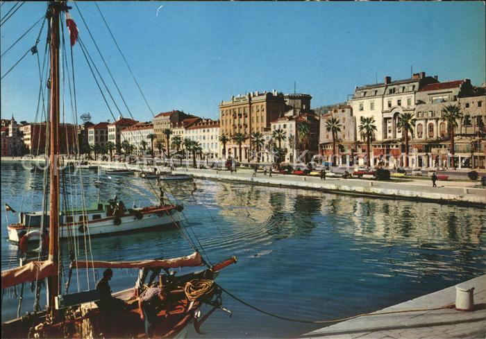 Split Spalato Hafenpartie Boot
