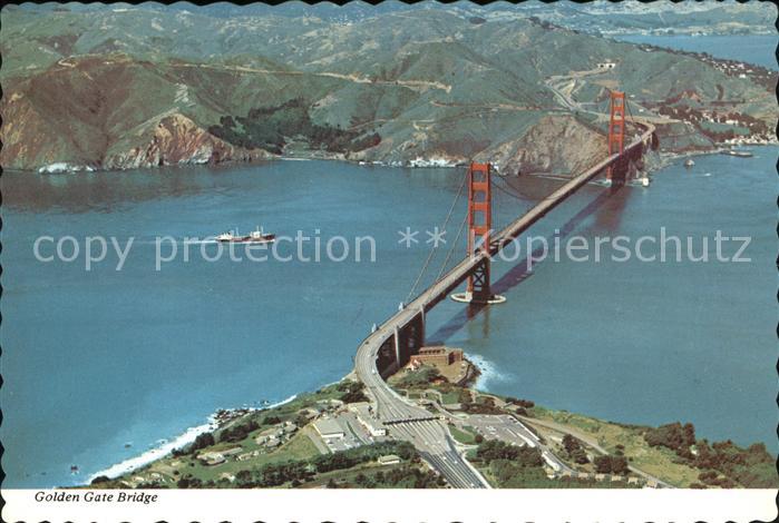 San Francisco California Golden Gate Bridge aerial view