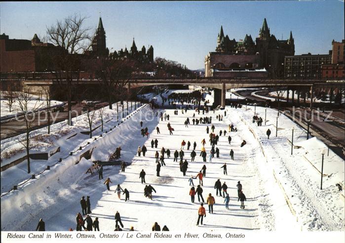 Ottawa Ontario Rideau Canal in Winter Eislaufen