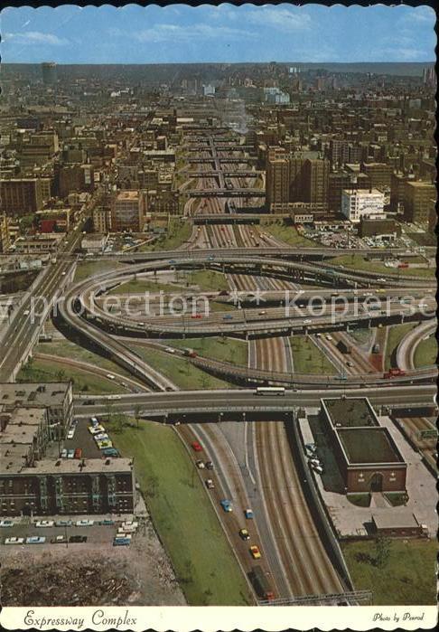 Chicago Illinois Espressway Complex aerial view