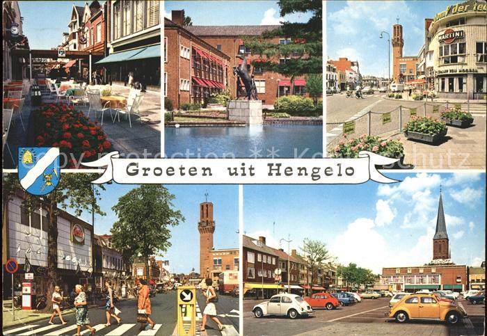 Hengelo Fussgaengerzone Denkmal Kirche Wappen