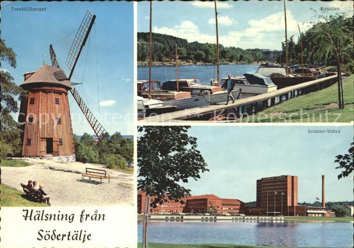 Soedertaelje Windmuehle Kanal Boot Scania Vabis Unternehmen