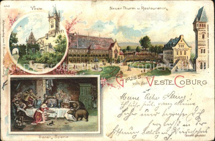 Coburg Bayern Veste Coburg Neuer Turm Restauration Baeren-Scene