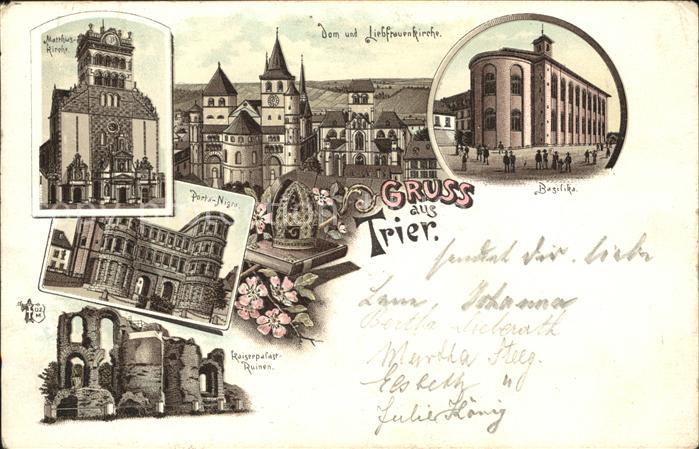 TRIER CITY Basilika Kaiserpalast-Ruinen Matthiaskirche
