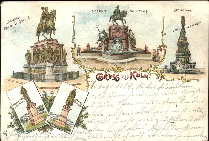 Koeln Rhein Denkmaeler Kaiser Wilhelm I. Wilhelm II. Jan von Werth