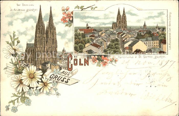 Koeln Rhein Dom Litho