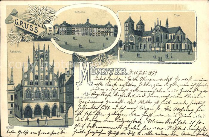 Muenster Westfalen Schloss Dom Rathaus