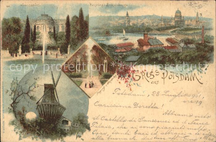 Potsdam Sanssouci Litho