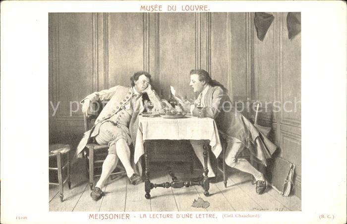 Kuenstlerkarte Meissonier La lecture d_une lettre Nr.