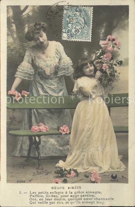 Kinder Child Enfants Blumen Gedicht Poesie soeurs aimees