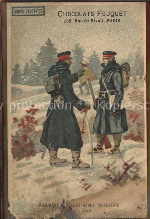 Infanterie Jaeger zu Fuss WK1 Japan Winter Werbung Chocolats Fouquet