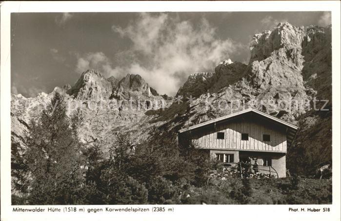 Foto Huber H. Nr. 518 Mittenwalder Hütte Karwendelspitzen