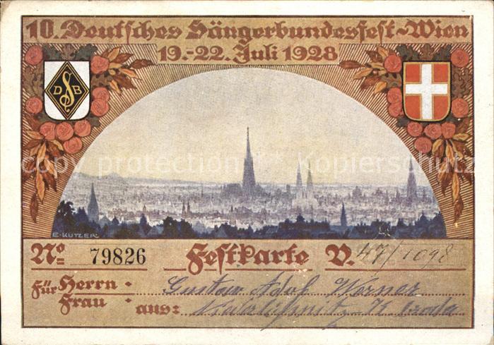 Saengerbundfest Wien Festkarte Nr. 79826