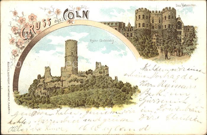 Coeln Rhein Hahnentor Burgruine Godesberg