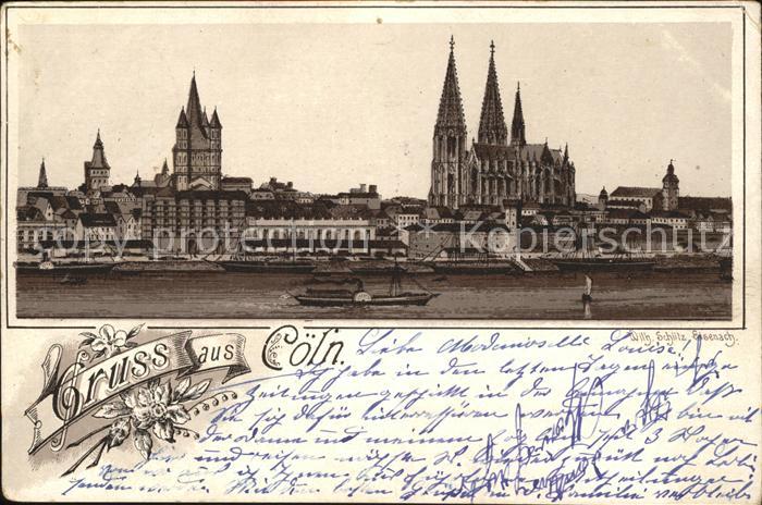 Coeln Rhein Koelner Dom Rheinschiffahrt