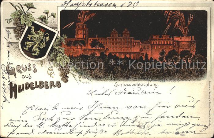 Heidelberg Neckar Schlossbeleuchtung Wappen