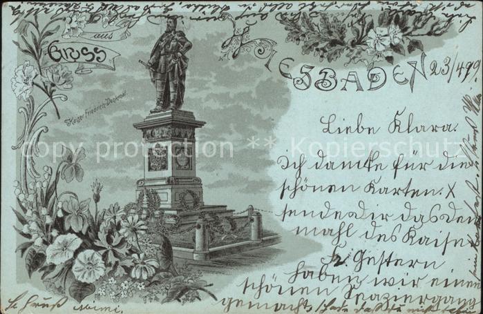 Wiesbaden Kaiser Friedrich Denkmal Statue