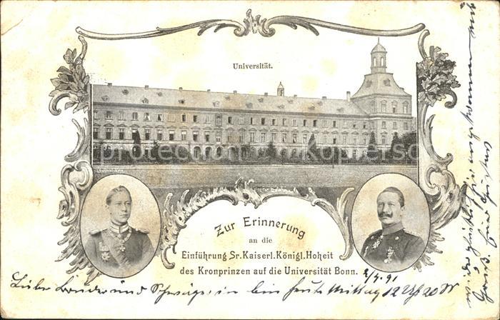 Bonn Rhein Universitaet Kaiserliche Koenigliche Hoheit Kronprinz