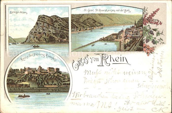 Loreley Lorelei Felsen Burg Katz Ruine Festung Rheinfels