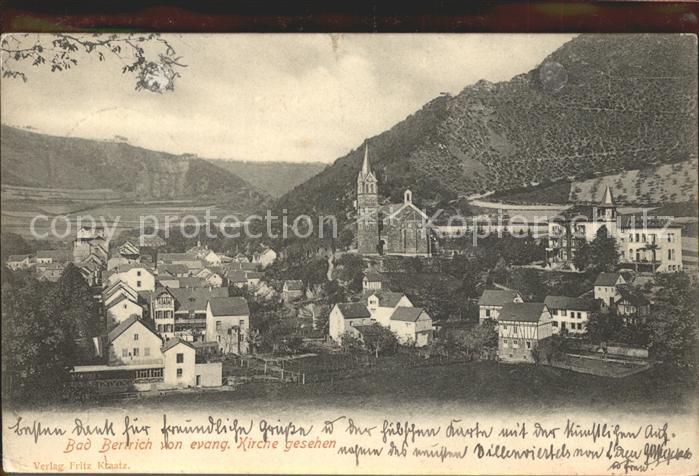 Bad Bertrich Ortsansicht von der evangelischen Kirche gesehen