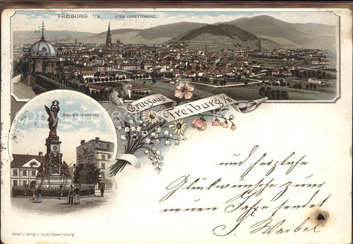 Freiburg Breisgau Panorama Blick vom Lorettoberg Siegesdenkmal