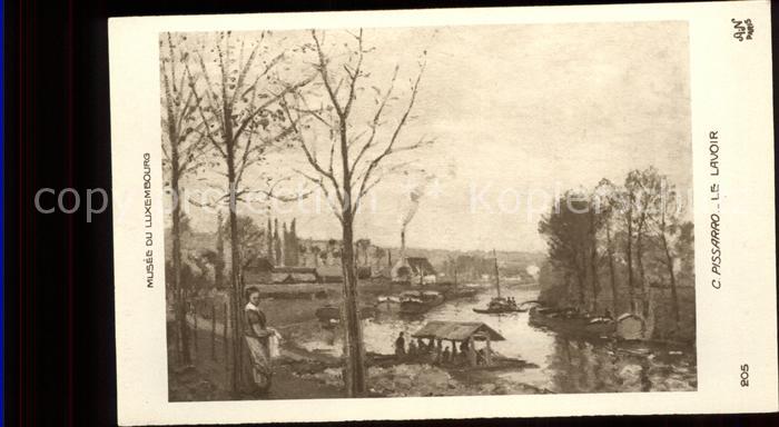 Foto AN Paris (Noyer) Nr. 205 Künstlerkarte C. Pissarro Le lavoir