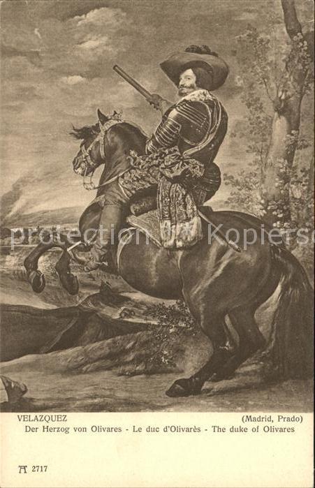 Kuenstlerkarte Velazquez Herzog von Olivares Nr. 2717 Pferd
