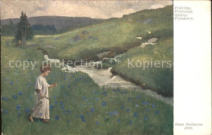 Kuenstlerkarte Hans Massmann Frühling Nr. 1963 Kind
