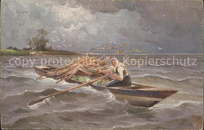 Verlag Primus Nr. 3087 K. Raupp Vor dem Gewitter Boot