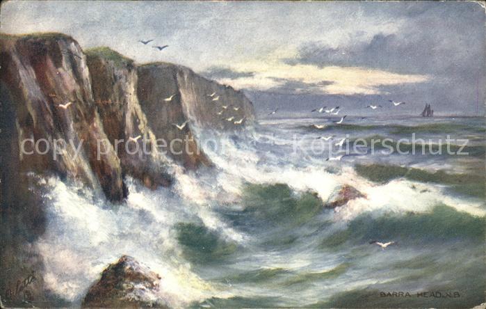 Verlag Tucks Oilette Nr. 7280 Bara Head Scottish Rough Seas N.B.