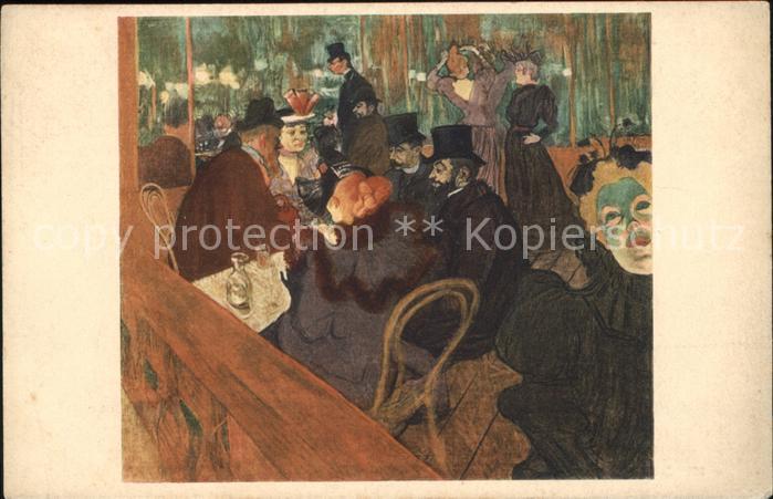 Kuenstlerkarte Henri de Toulouse-Loutree At the Moulin