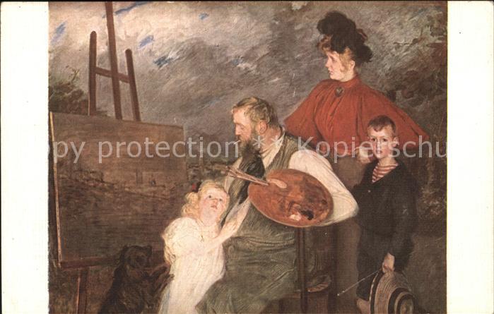 Kuenstlerkarte J. Blanche Die Familie des Malers Thaul