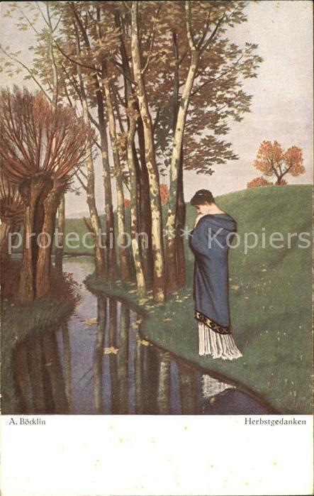 Boecklin Arnold Herbstgedanken Nr. 10 Bruckmanns Bildkarte