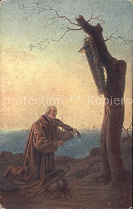 Geige Baum Ave Maria Kuenstlerkarte Dvorak Nr. 1003