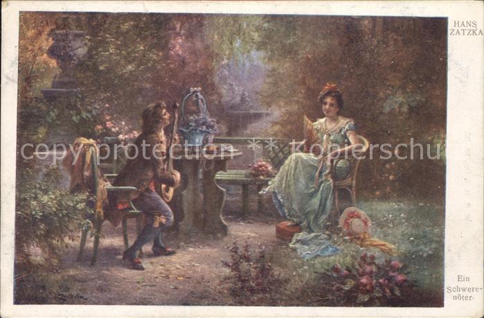 Zatzka H. Ein Schwerenoeter Nr. 881 Galerie Wiener-Kuenstler Mandoline