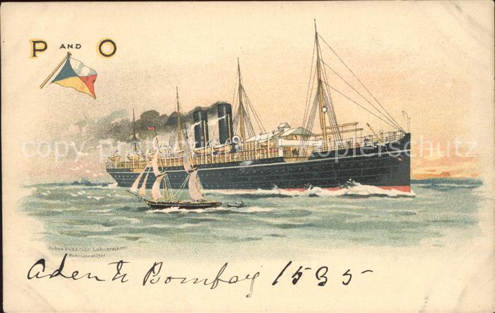 Dampfer Oceanliner P and O Litho