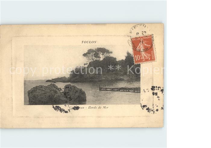 Toulon Var Cap Brun Bords de Mer Stempel auf AK