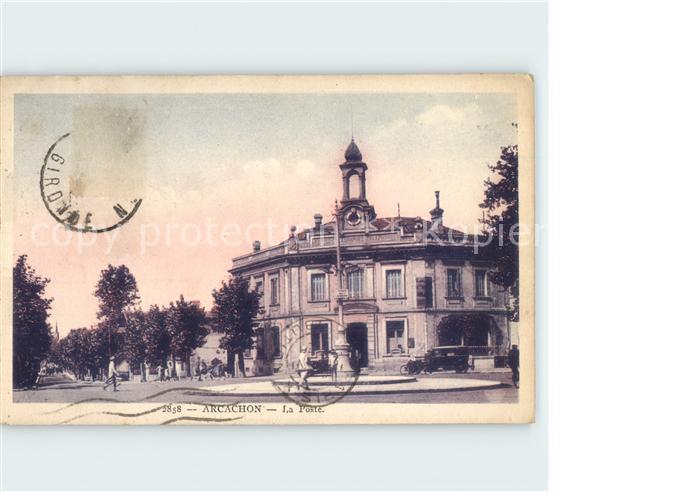 Arcachon Gironde La Poste Stempel auf AK