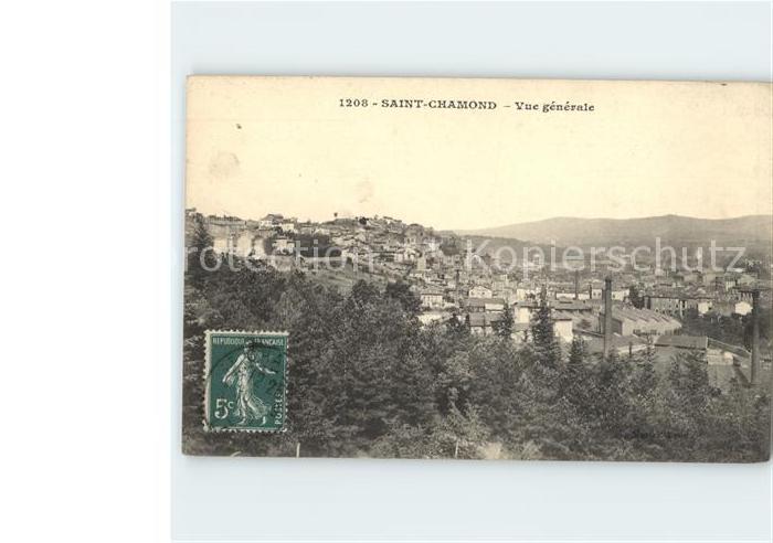 Saint-Chamond Vue generale Stempel auf AK