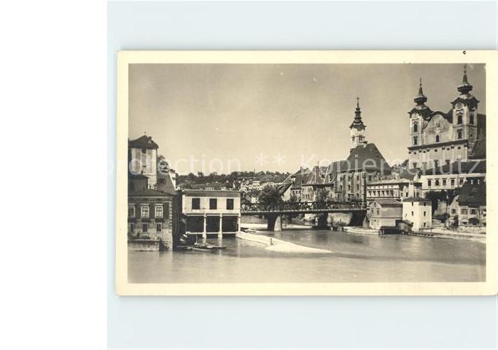 Steyr Enns Oberoesterreich Zusammenfluss von Enns und Steyr Kirche