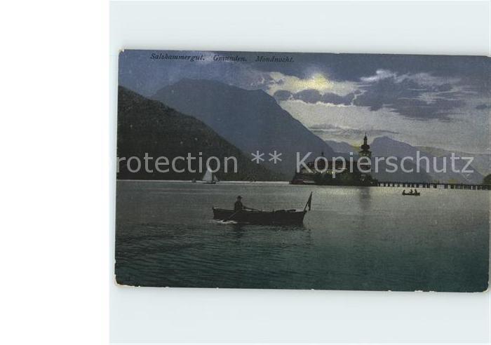 Gmunden Salzkammergut Traunsee im Mondschein
