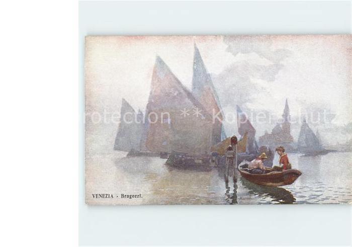 Venezia Venedig Bragozzi Kuenstlerkarte