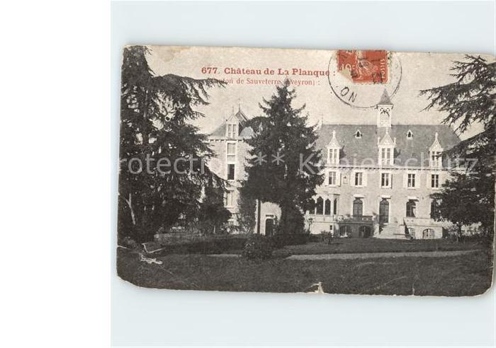 Sauveterre-de-Rouergue Chateau de La Planque Stempel auf AK