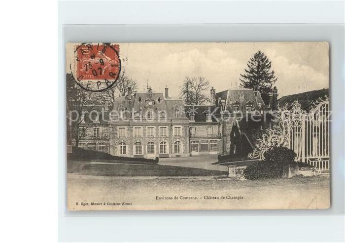 Couterne Chateau de Chantpie Stempel auf AK