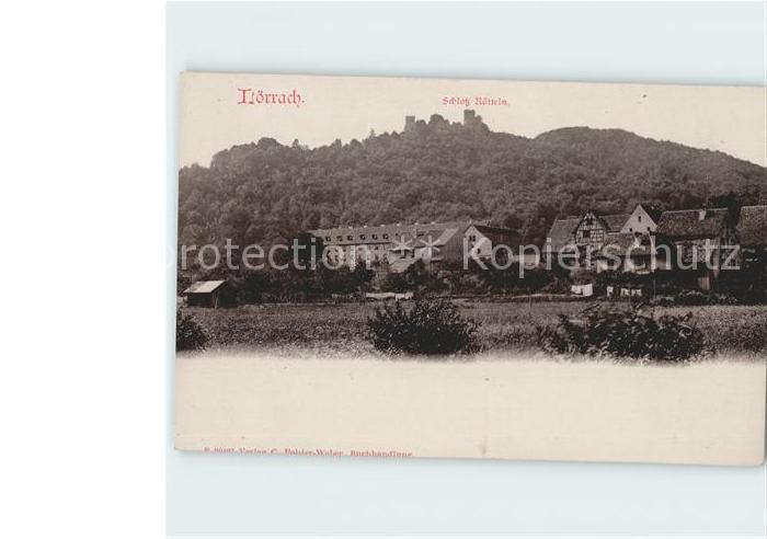 LoeRRACH Baden BW Teilansicht mit Schloss Roetteln